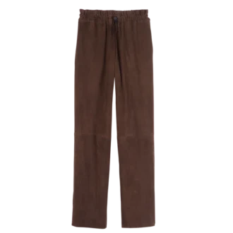 Leather straight pants