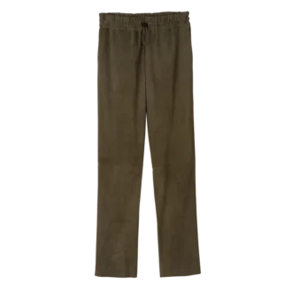 Leather straight pants