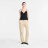 Leather straight pants