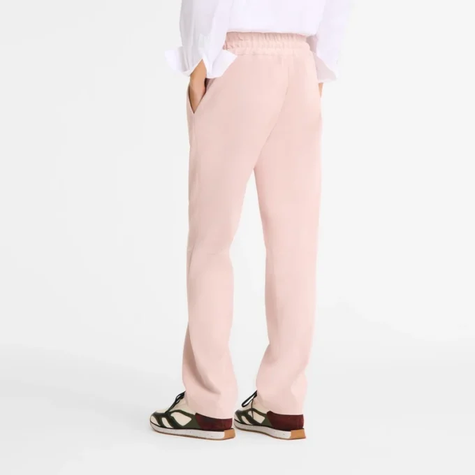 Leather straight pants