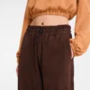 Leather straight pants