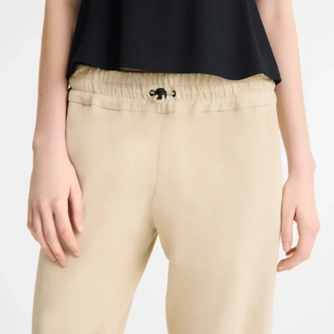 Leather straight pants