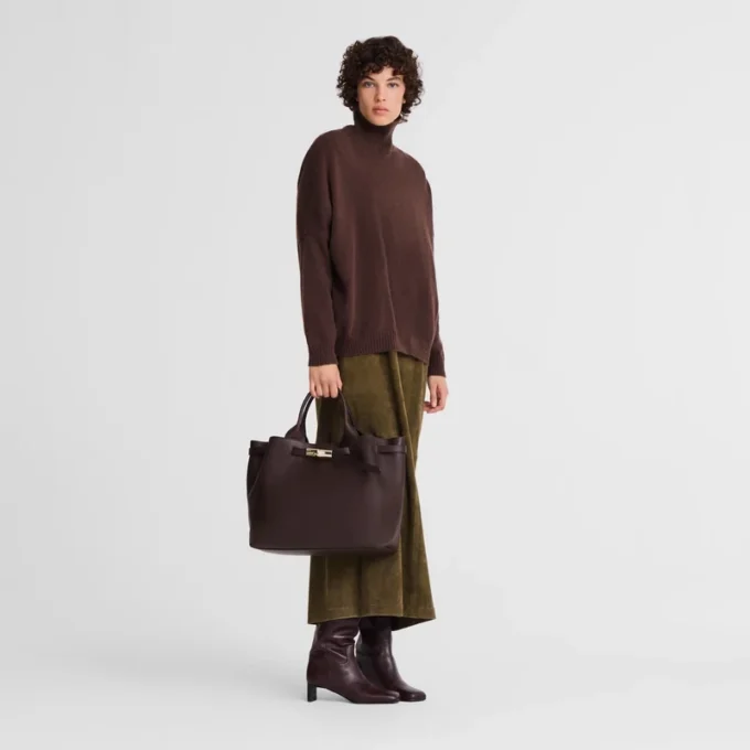 Mocha – Leather Le Smart Tote bag