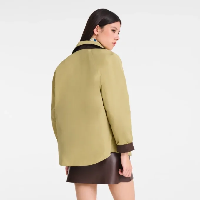 Mocha/Pistachio – Technical taffeta Padded blouson
