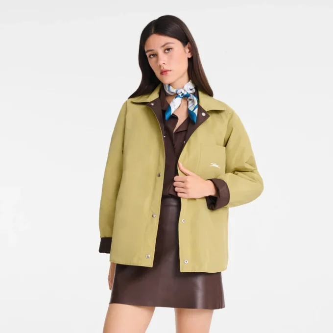 Mocha/Pistachio – Technical taffeta Padded blouson
