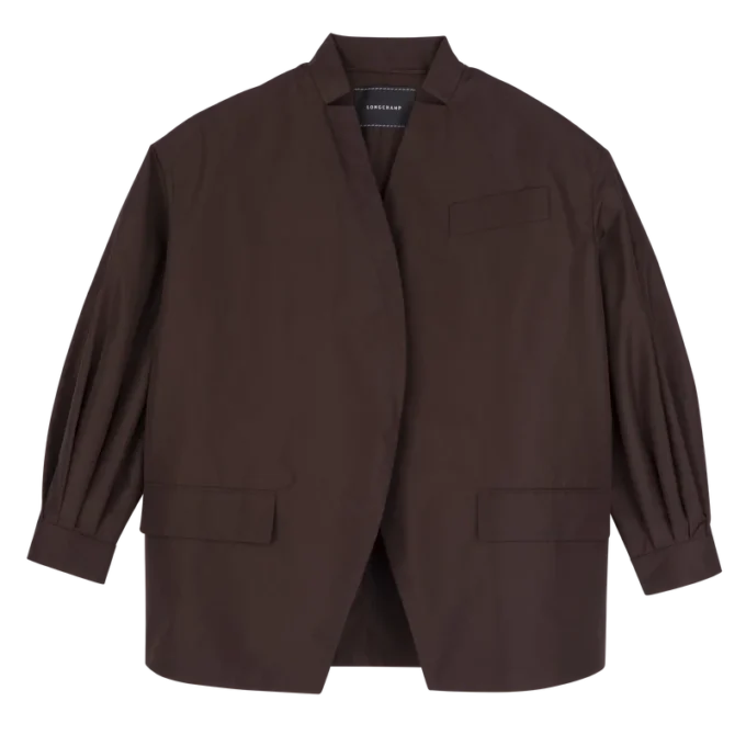 Mocha – Technical taffeta Kimono jacket Mocha – Technical taffeta Kimono jacket