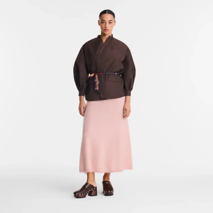 Mocha – Technical taffeta Kimono jacket Mocha – Technical taffeta Kimono jacket