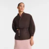 Mocha – Technical taffeta Kimono jacket Mocha – Technical taffeta Kimono jacket