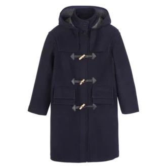 Navy – Double-faced wool cloth Duffle Coat