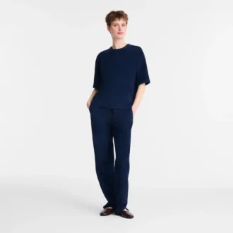 Navy – Leather Short leather top