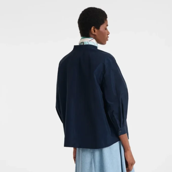 Navy – Technical taffeta Kimono jacket