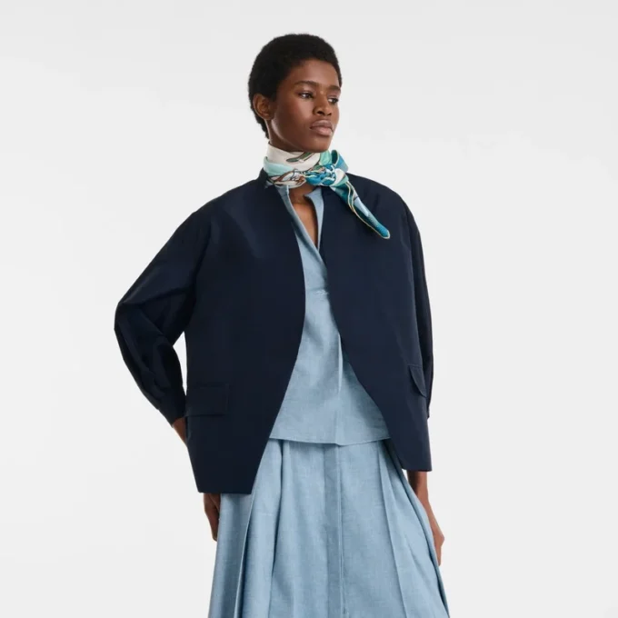 Navy – Technical taffeta Kimono jacket