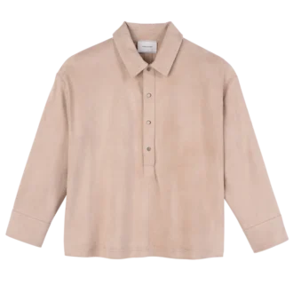 Pink – Leather Polo shirt