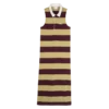 Pistachio/Burgundy – Striped jersey Polo dress