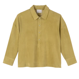 Pistachio – Leather Polo shirt
