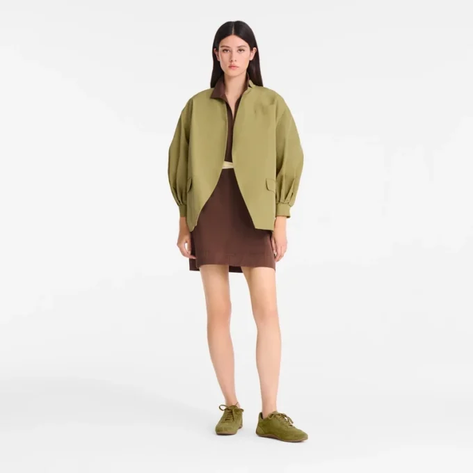 Pistachio – Technical taffeta Kimono jacket