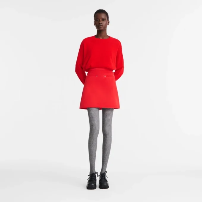 Red – Techno satin Skirt