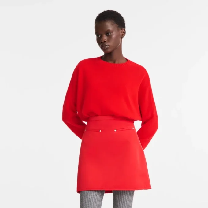 Red – Techno satin Skirt