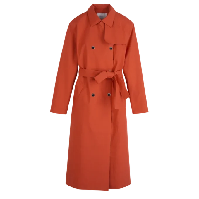 Red – Water-repellent technical canvas Trench coat