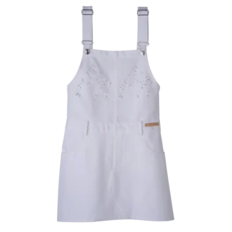 White – Embroidered gabardine Dress