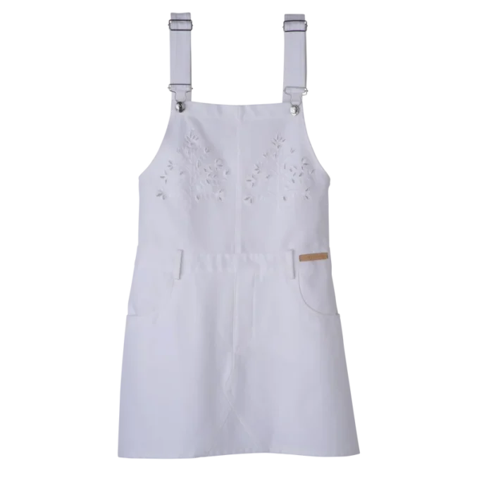 White – Embroidered gabardine Dress