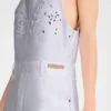 White – Embroidered gabardine Dress