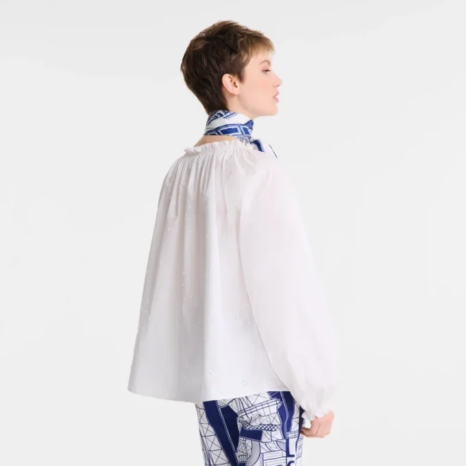 White – Poplin embroidered Blouse