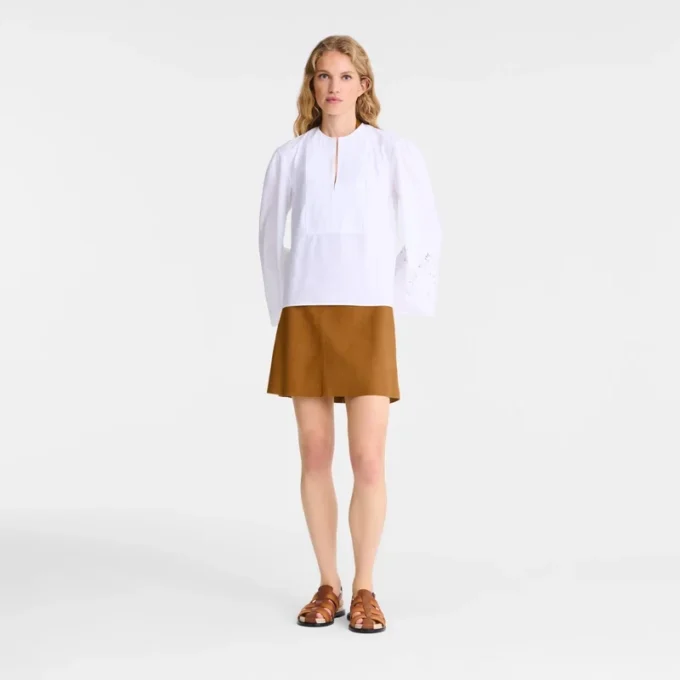 White – Poplin embroidered Blouse